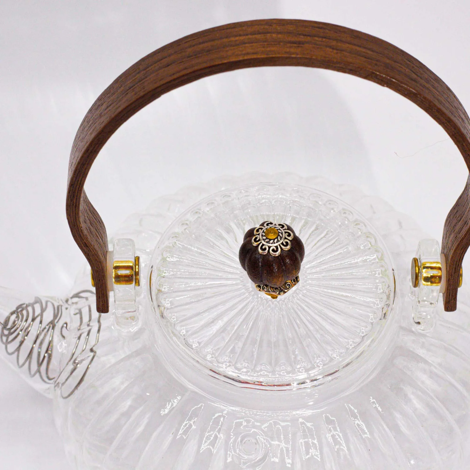 Sklenená čajová kanvica Ribbed Pearl so sitkom – číra, 850 ml – fotka 2