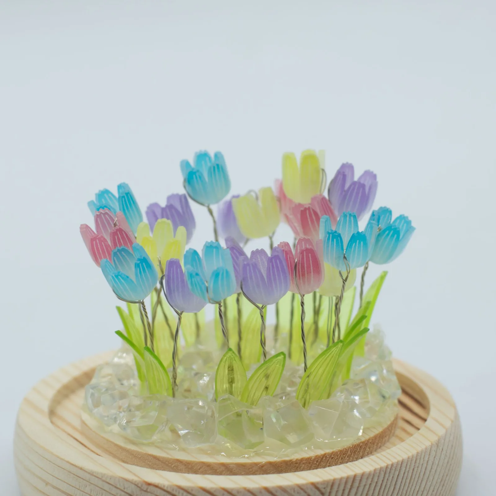 Floral Glow – LED kupola, 20 farebných tulipánov, USB – fotka 4