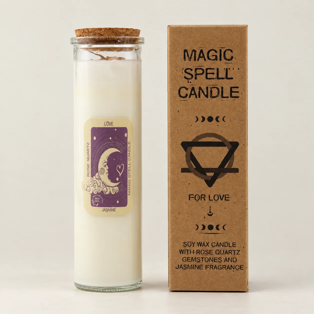 Sójová sviečka s kryštálmi Magic Spell – Love, 50 hodín – fotka 1