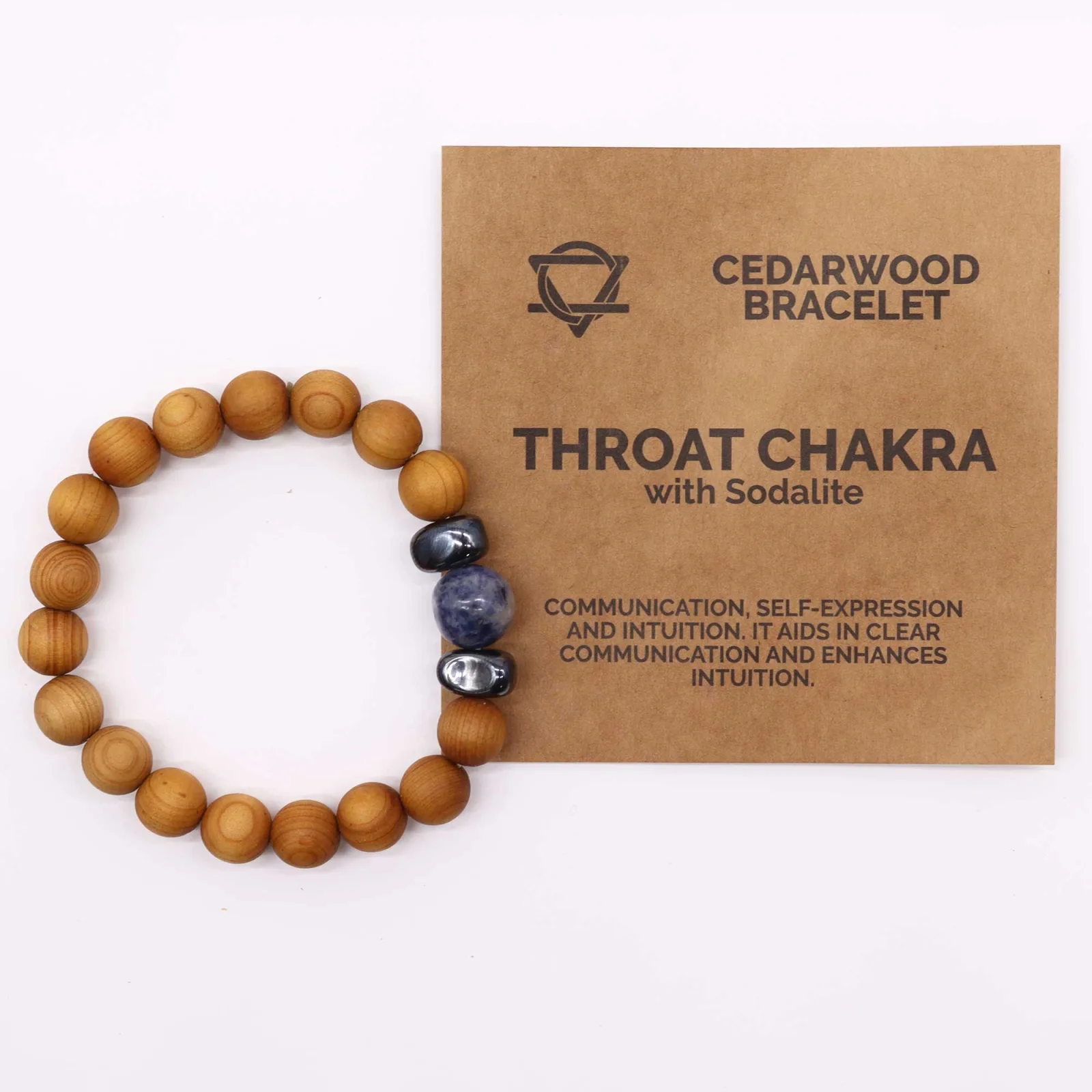 Náramok z cédrového dreva Throat Chakra – sodalit – fotka 4