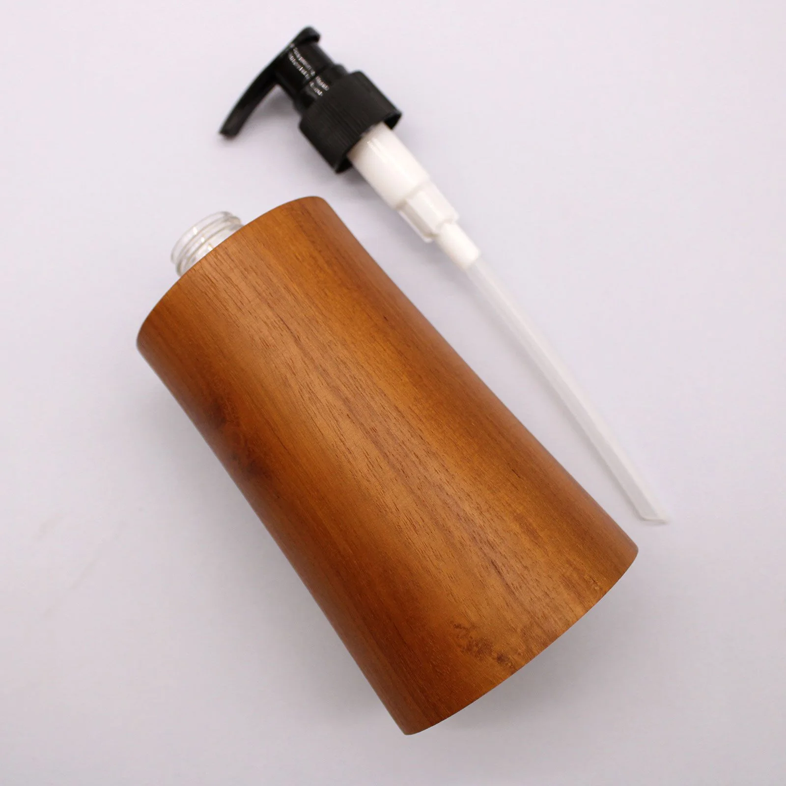 Dávkovač mydla z dreva teak – zužujúci sa, 200 ml – fotka 3