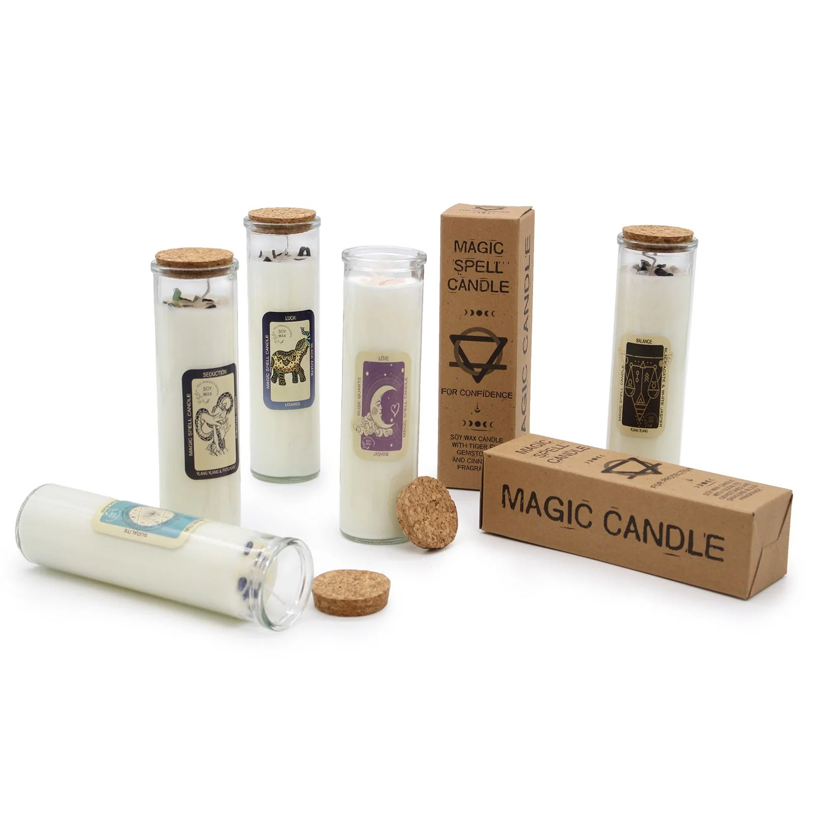 Sójová sviečka s kryštálmi Magic Spell – Balance, 50 hodín – fotka 3