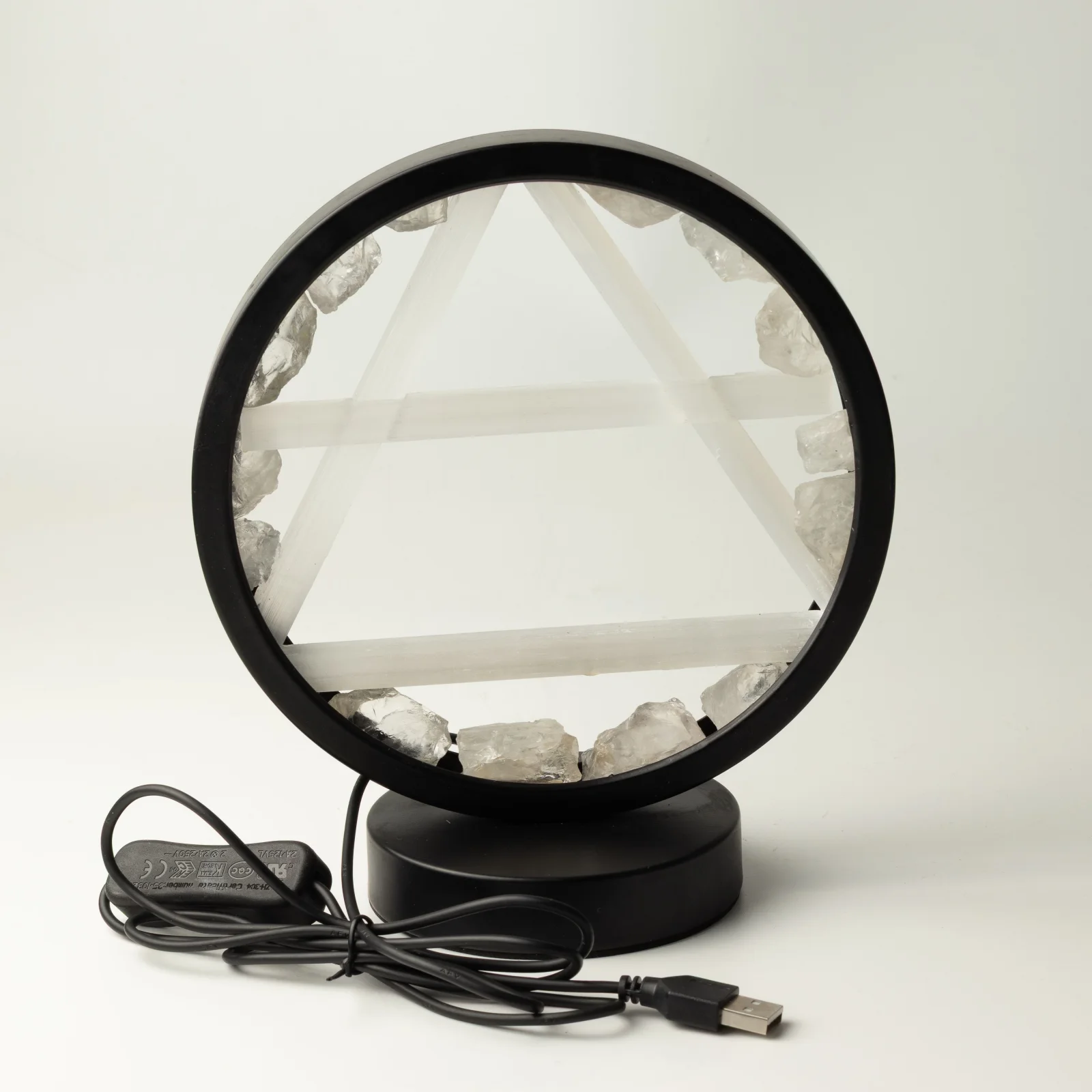 Lampa Gemstone Halo Air – krištáľ a selenit – fotka 5