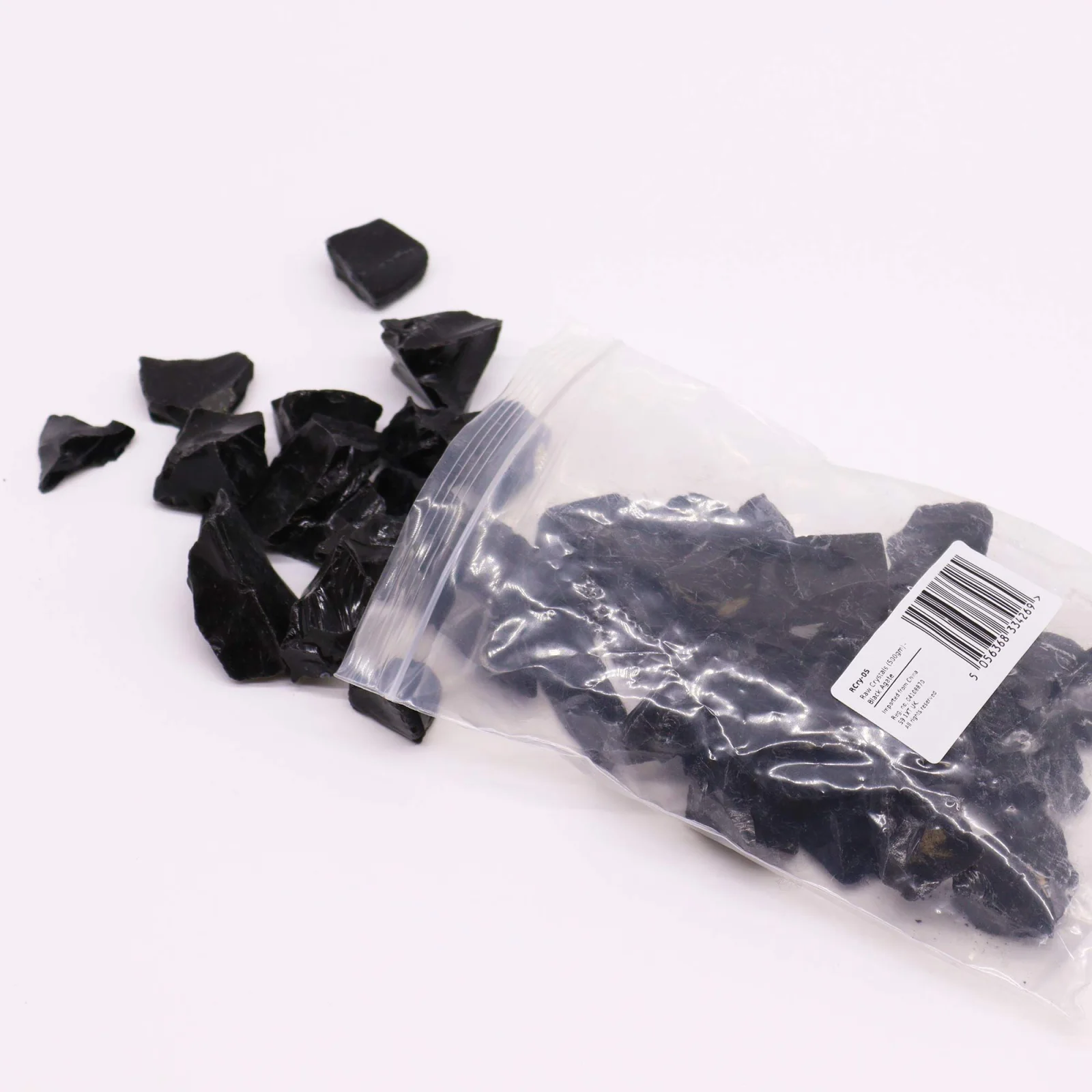 Čierny obsidián – surové kryštály, balenie 500 g – fotka 4