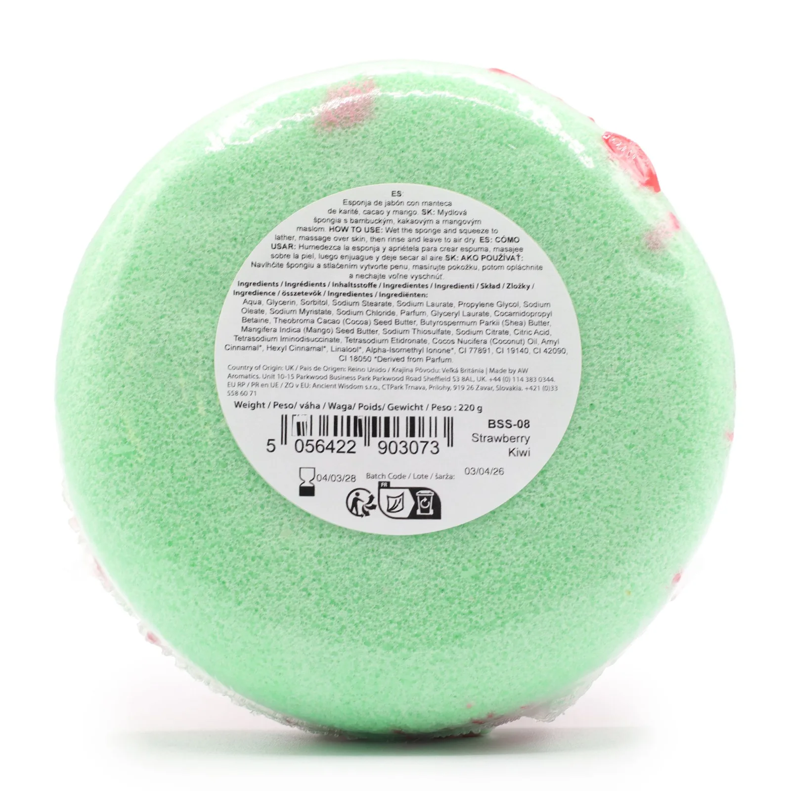 Mydlová špongia Butter Bubble Soap – Strawberry Kiwi – fotka 2