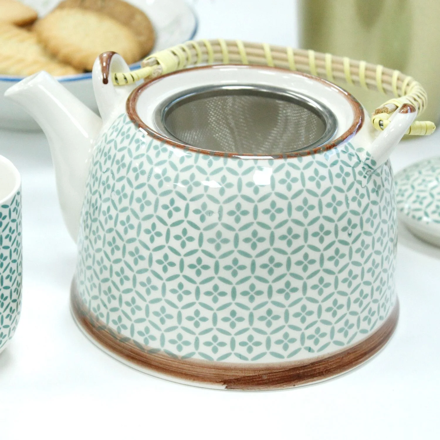 Čajová súprava Herbal Green Mosaic – čajník a 6 šálok – fotka 1