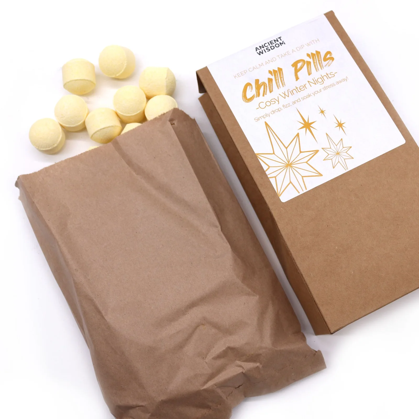 Šumivé tablety do kúpeľa Chill Pills – Cosy Winter Nights, 350 g – fotka 2