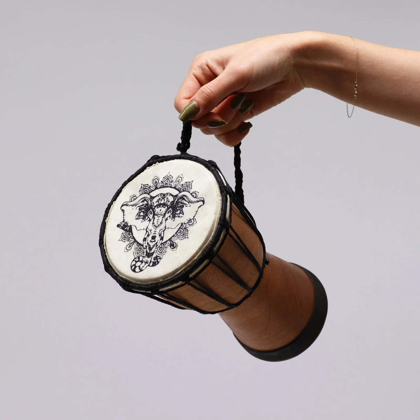 Djembe s širokým vrchom Slon, 20 cm – fotka 3